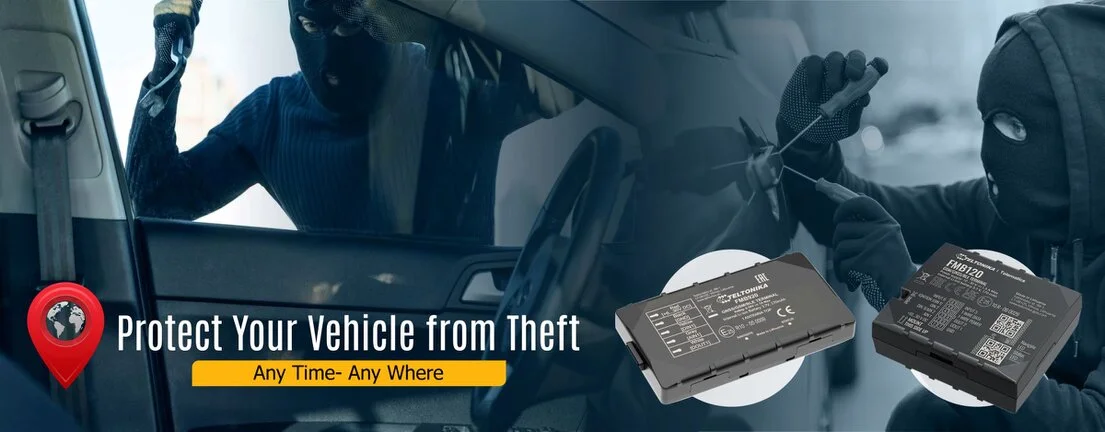 Technician installing GPS tracking device