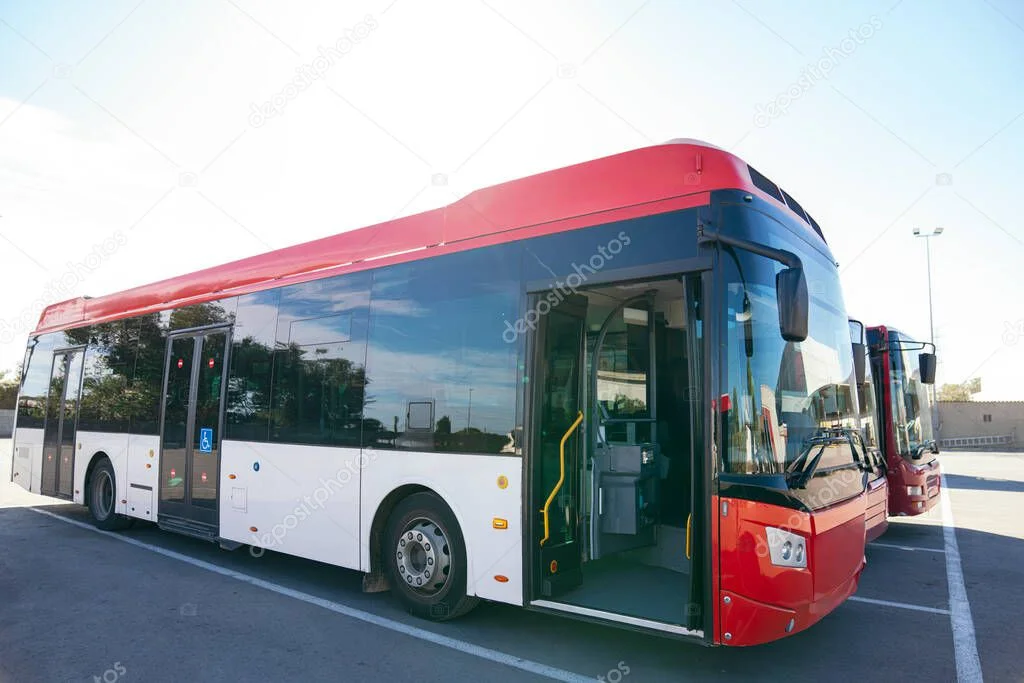 Passenger buses at depot